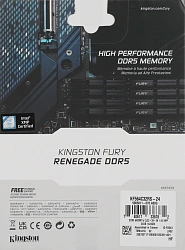 Память DDR5 24GB 6400MHz Kingston KF564C32RS-24 Fury Renegade Silver XMP RTL Gaming PC5-51200 CL32 DIMM 288-pin 1.4В с радиатором Ret