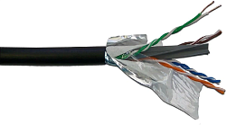Кабель информационный Lanmaster LAN-6EUTP-WP-OUT кат.6 UTP 4 пары 23AWG PE внешний 305м черный