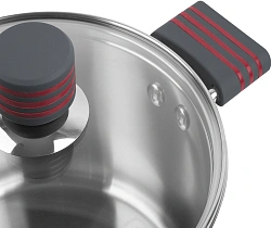 Кастрюля Rondell Stripes RDS-1280 3.4л. d=20см (с крышкой) стальной