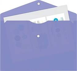 Конверт на кнопке Бюрократ Pastel -PKPAST/VIO A4 пластик 0.18мм фиолетовый