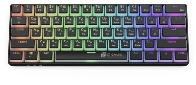 Клавиатура Оклик K763W механическая черный USB беспроводная BT/Radio Multimedia for gamer LED (1920548)