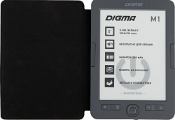 Электронная книга Digma M1 6" E-ink HD Pearl 758x1024 600MHz 128Mb/4Gb/SD/microSDHC темно-серый (в компл.:обложка)