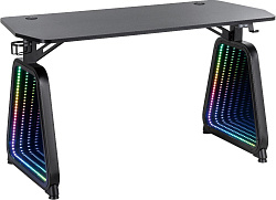 Стол игровой Cactus CS-GMD-BK-RGB столешница МДФ черный каркас черный 136x60x75см