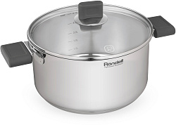 Кастрюля Rondell Quadro RDS-1597 5.1л. d=24см (с крышкой) стальной