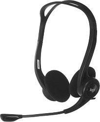 Наушники с микрофоном Logitech 960 черный 2.4м накладные USB оголовье (981-000100)