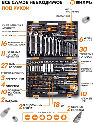 Набор инструментов Вихрь 73/6/7/9 151 предмет (жесткий кейс)