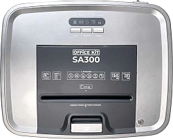 Шредер Office Kit SA300 (1,9х15) серый/черный с автоподачей (секр.P-5) фрагменты 300лист. 45лтр. скобы пл.карты