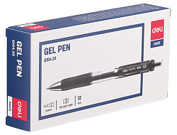 Ручка гелев. автоматическая Deli Mate EQ10420 прозрачный d=0.5мм черн. черн. сменный стержень резин. манжета