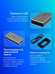 Накопитель SSD Kingston USB3.2 1TB SXS2000/1000G XS2000 серый