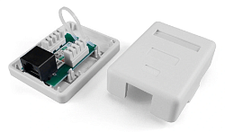 Розетка Hyperline SB1-1-8P8C-C6-WHRJ45 1 кат.6 UTP бел. (упак.:1шт)
