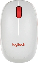 Клавиатура + мышь Logitech MK240 клав:белый/красный мышь:белый/красный USB беспроводная slim Multimedia (920-008160)