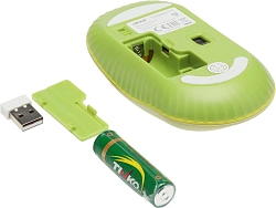 Мышь Acer OMR205 зеленый/желтый оптическая 1200dpi беспров. USB для ноутбука 3but (ZL.MCEEE.02J)