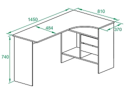 Стол для компьютера Сокол СПм-25 П столешница ЛДСП белый 145x74x81см (00-00010621)