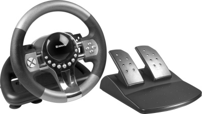 Руль Defender Forsage GTR 12кноп. (с педалями) черный