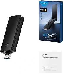 Сетевой адаптер Wi-Fi Cudy WU5400 AXE5400 USB 3.0 (ант.внеш.несъем.) 2ант.