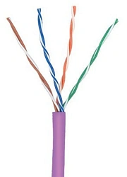 Кабель информационный Lanmaster TWT-5EUTP-NGLS кат.5E UTP 4 пары 24AWG PVC внутренний 305м фиолетовый