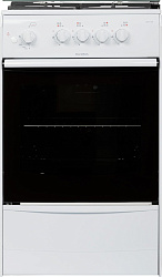 Плита Газовая Darina 1B1 GM 441 008 W белый/черный (стеклянная крышка) реш.чугун