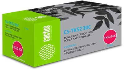 Картридж лазерный Cactus CS-TK5230C TK-5230C голубой (2200стр.) для Kyocera Ecosys M5521cdn/M5521cdw/P5021cdn/P5021cdw