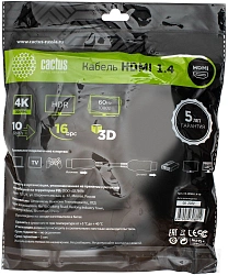 Кабель аудио-видео Cactus CS-HDMI.1.4-10 HDMI (m)/HDMI (m) 10м. позолоч.конт. черный