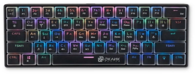 Клавиатура Оклик K763W механическая черный USB беспроводная BT/Radio Multimedia for gamer LED (1920548)