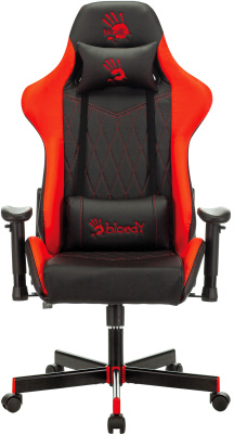 Кресло игровое A4Tech Bloody GC-870 черный/красный ромбик эко.кожа с подголов. крестов. металл