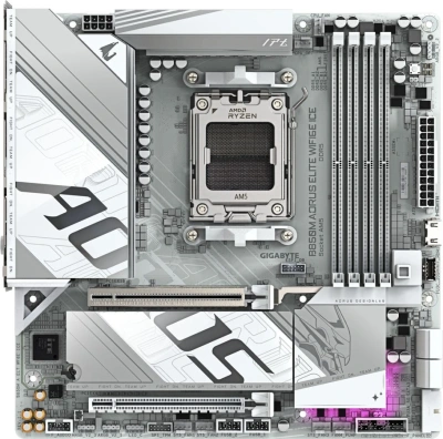 Материнская плата Gigabyte B850M AORUS ELITE WIFI6E SocketAM5 AMD B850 mATX AC`97 8ch(7.1) 2.5Gg RAID+DP