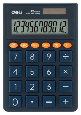 Калькулятор карманный Deli EM130BLUE синий 12-разр.