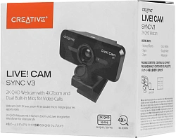 Камера Web Creative Live! Cam SYNC V3 черный 5Mpix (2560x1440) USB2.0 с микрофоном (73VF090000000)