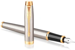 Ручка перьев. Parker IM Core F321 (1931649) Brushed Metal GT F сталь нержавеющая подар.кор.