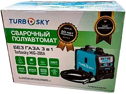Сварочный полуавтомат Turbosky MIG-200А без газа 3 в 1 инвертор MIG-MAG/ММА/TIG 7.0кВт