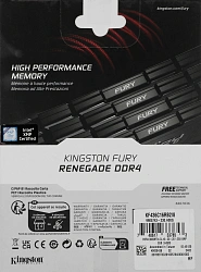Память DDR4 8GB 3600MHz Kingston KF436C16RB2/8 Fury Renegade Black RTL Gaming PC4-28800 CL16 DIMM 288-pin 1.35В dual rank с радиатором Ret