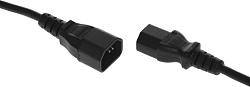 Шнур питания Hyperline PWC-IEC13-IEC14-1.0-BK C13-С14 проводник.:3x0.75мм2 1м 230В 10А (упак.:1шт) черный