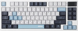 Клавиатура MSI Forge GK600 механическая белый/синий USB беспроводная BT/Radio Multimedia for gamer LED (S11-43RUP01-HH9) кабель 1.8м