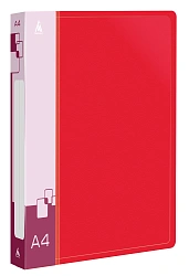 Папка на 4-х кольцах Бюрократ -0827/4RRED A4 пластик 0.7мм кор.27мм внутр. с вставкой красный