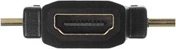 Переходник аудио-видео HDMI (f)/Micro HDMI (m)/Mini HDMI (m) черный (+ Mini HDMI (Male))