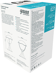 Светильник садово-парк. Gauss GD029 60Вт ламп.:1шт черный