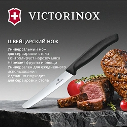 Нож кухонный Victorinox Swiss Classic (6.7803) стальной для овощей лезв.110мм прямая заточка черный