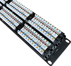 Патч-панель Lanmaster TWT-PP48UTP/6 19" 2U 48xRJ45 кат.6 UTP