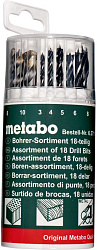 Набор сверл Metabo 627190000 по мет/камн/дер (18пред.) для шуруповертов/дрелей