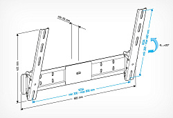 Кронштейн для телевизора Holder LCD-T6609-B черный 42"-65" макс.45кг настенный наклон