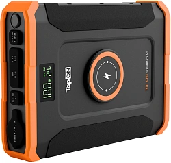 Электростанция портативная TopON TOP-X60 60000mAh 10A QC3.0/PD 3xUSB беспров.зар. черный/оранжевый (103765)