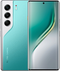 Смартфон Tecno Camon 40 Pro 5G 256Gb 12Gb зеленый моноблок 3G 4G 2Sim 6.78" 1080x2436 Android 15 50Mpix 802.11 a/b/g/n/ac/ax NFC GPS GSM900/1800 GSM1900 Protect FM