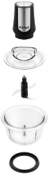 Измельчитель электрический Kitfort КТ-1390 1.2л. 400Вт черный/серебристый
