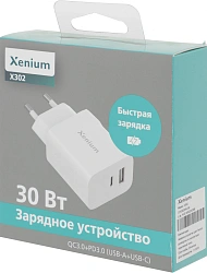 Сетевое зар./устр. Xenium X302 30W 3A+2A USB/USB Type-C универсальное белый (CCX3020W/00)