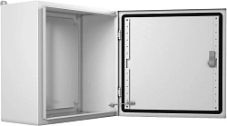 Шкаф электротехнический Elbox EMW-300.400.210-1-IP66 одноствор. настенный 300мм 400мм 210мм 195мм IP66 IK10 несъемн.бок.пан. 50кг серый металл