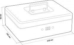 Ящик для денег без номинала Cactus CS-DCB-003 90x250x180 графитовый сталь 1.13кг
