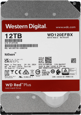 Жесткий диск WD SATA-III 12Tb WD120EFBX NAS Red Plus (7200rpm) 256Mb 3.5"