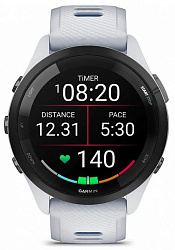 Смарт-часы Garmin Forerunner 265 33мм 1.3" AMOLED корп.черный/белый силикон рем.белый (010-02810-11)