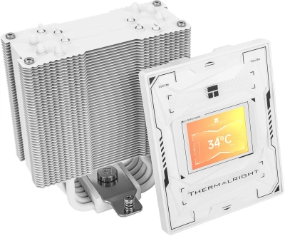 Устройство охлаждения(кулер) Thermalright Burst Assassin Vision 120 Soc-AM5/AM4/1200/1700/1851 белый 4-pin 25.6dB Al+Cu LCD Ret (BA120-VISION-WH)
