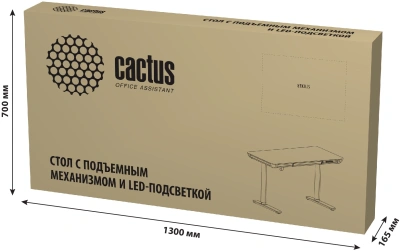 Стол для компьютера Cactus CS-EGD-BK-LED с электроприводом столешница закаленное стекло черный каркас черный 120x72x60см (CS-EGD-BK-LED)